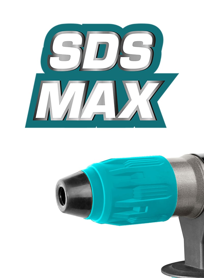 توتال مثقاب مطرقي دوّار من توتال بقدرة ١٦٠٠ واط، مزوّد بنظام تثبيت إس دي إس ماكس، بطاقة طرق ١٠ جول، وبقدرة حفر في الخرسانة حتى ٤٠ ملم، مع نظام مضاد للاهتزاز، ويأتي مع لقم حفر، وأزاميل، وفحمات كربونية، وحقيبة حمل - Image 2