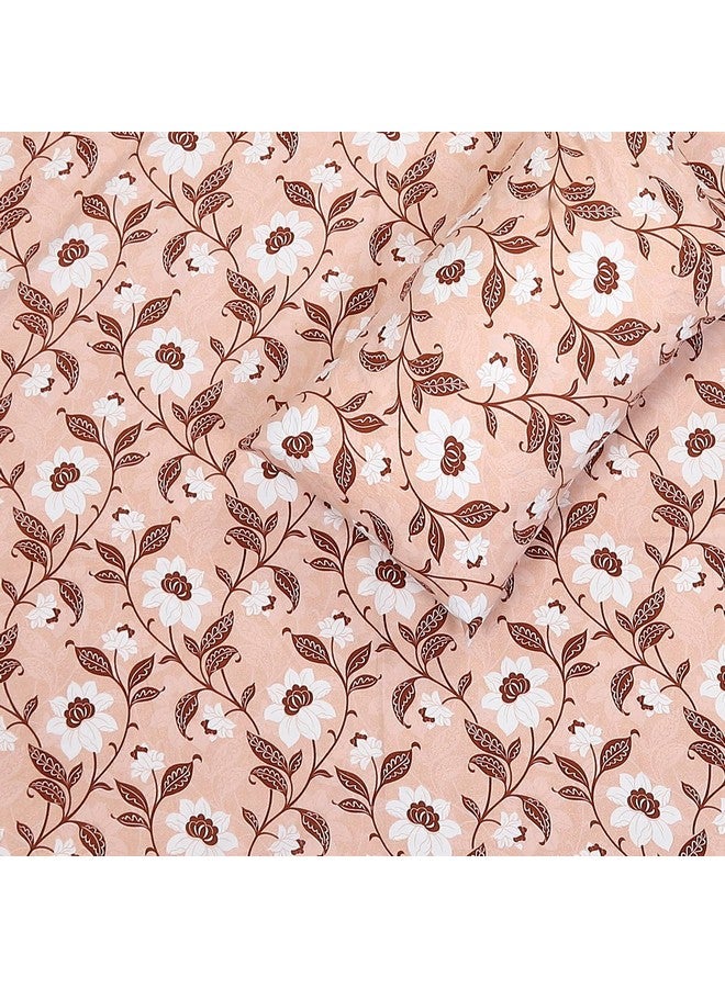 Status Contract Cotton Rich Double Bedsheet with 2 Pillow Covers for Bed Room, Home, Hotel-120 GSM (Brown) - Image 4