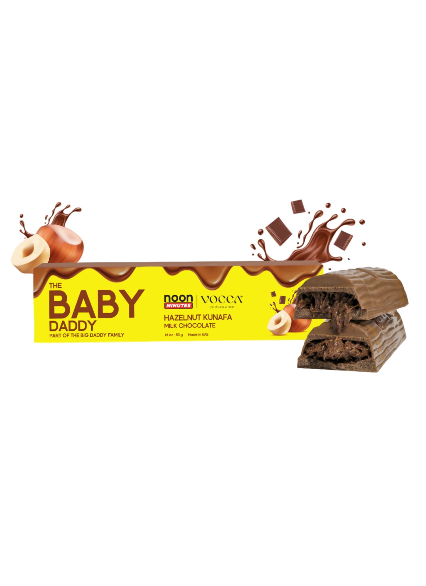 The Big Daddy Baby Daddy Hazelnut Kunafa Milk Chocolate Bar