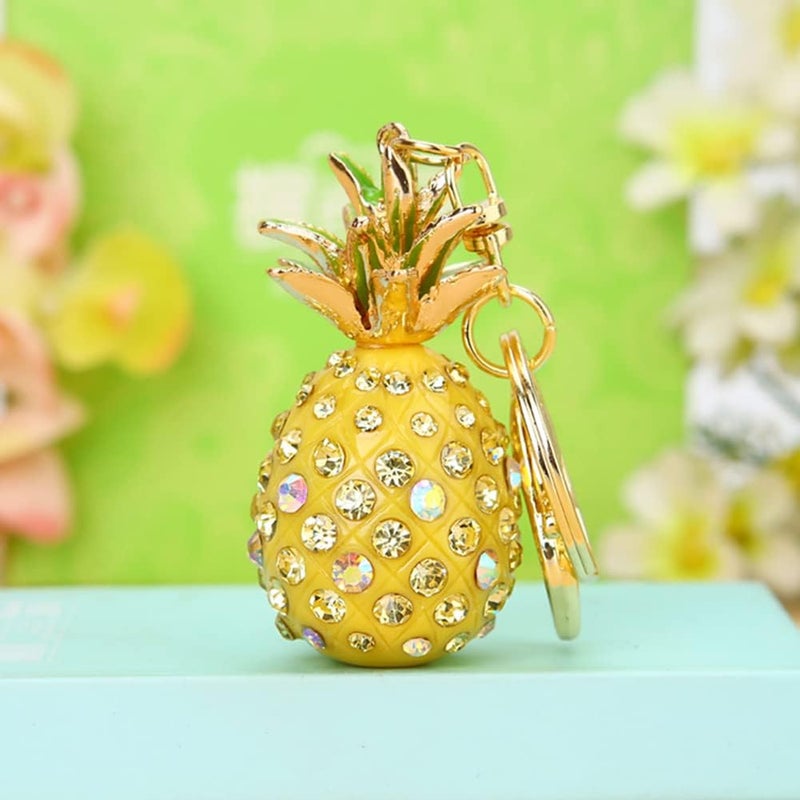 woobles Fruit Keychain, Lovely Pineapple/watermelon/pomegranate Keychain For Handbag,hinestones Purse Pendant Handbag Charm - Image 2
