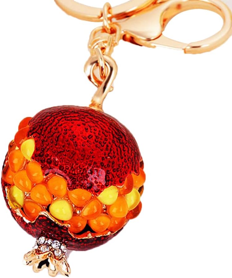 woobles Fruit Keychain, Lovely Pineapple/watermelon/pomegranate Keychain For Handbag,hinestones Purse Pendant Handbag Charm - Image 4