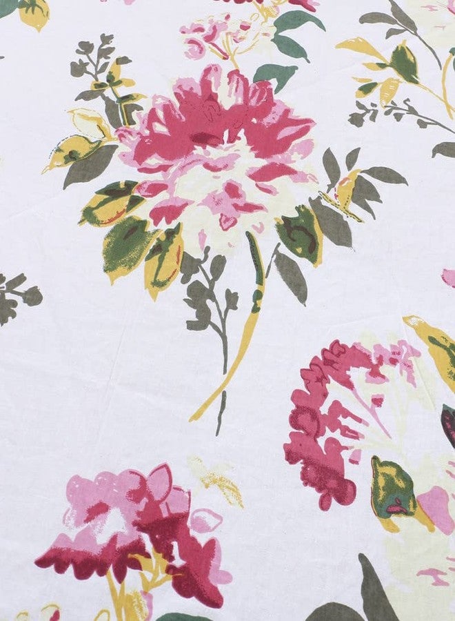 Texstylers Pink Cotton Floral Round 4 to 6 Seater 56 Inches Diameter Dining Table Cloth - Image 5