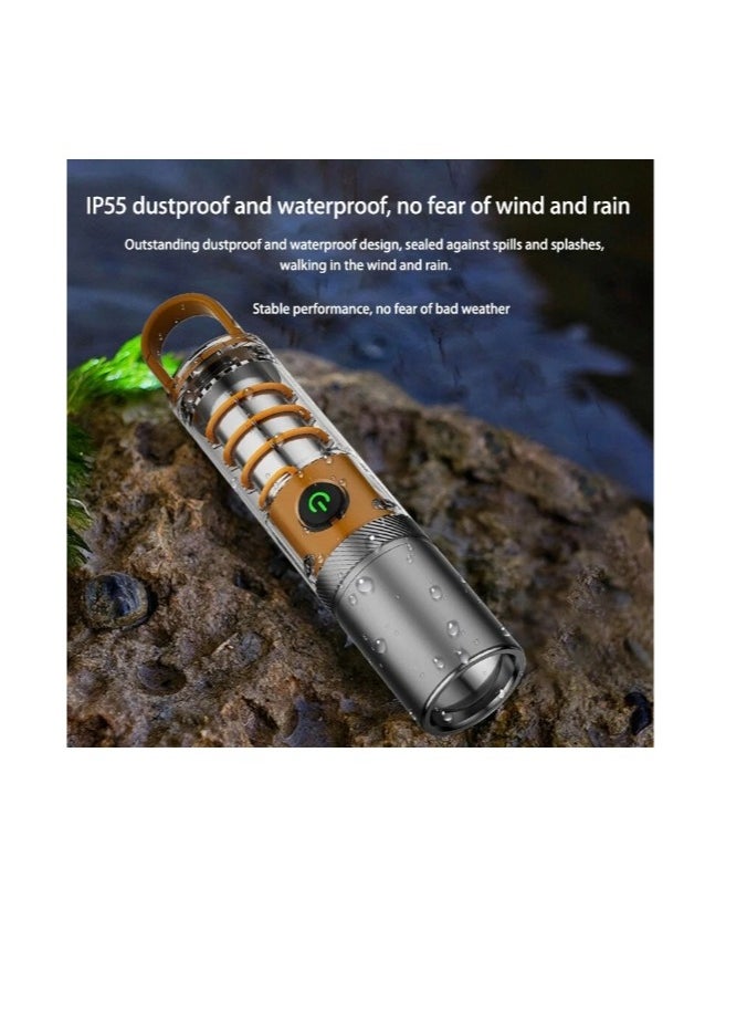 OASIS-TH LED Flashlight Zoom 3 Mode High Lumens Handheld Rechargeable Flashlight Powerful Waterproof Torch for Outdoor Camping Hunting Fishing  - Image 2
