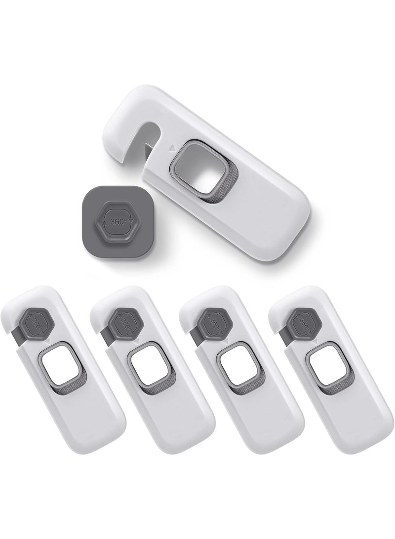 Baytion Child Safety Strap Locks, 5 Pieces Child Safety Cupboard Door Strap Locks with Strong Adhesive for Fridge,Cabinets,Drawers and Dishwasher-No Tools Needed No Drilling - Image 1