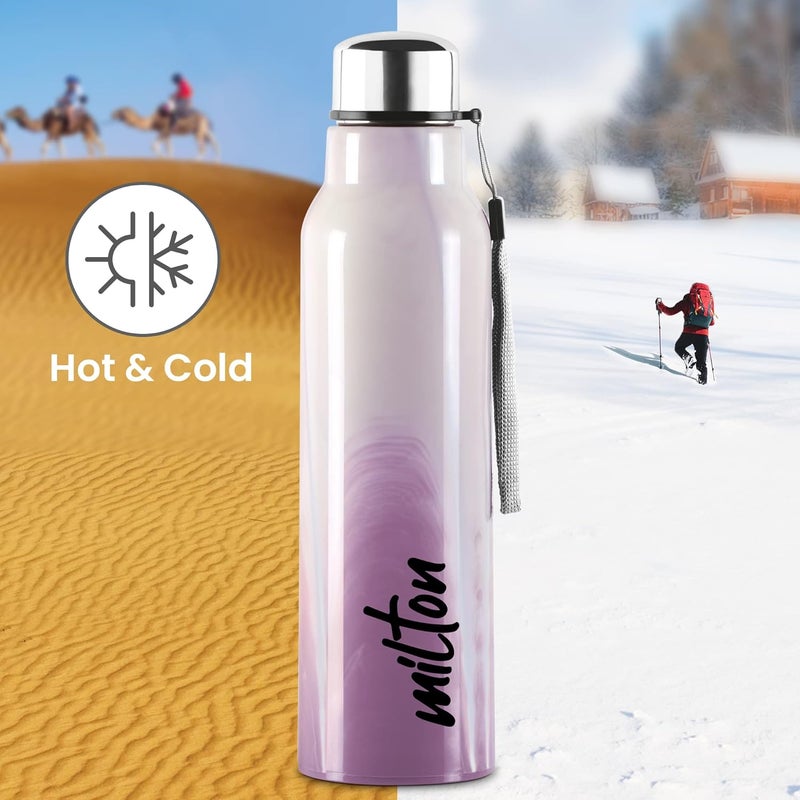 Milton Milton Water Bottle Steel Marble 900 PU Insulated, Inner Stainless Steel Hot & Cold Bottle, 630 ml, Leak Proof, BPA Free, Ideal for Home, Office, Gym, Travelling, Violet - Image 2
