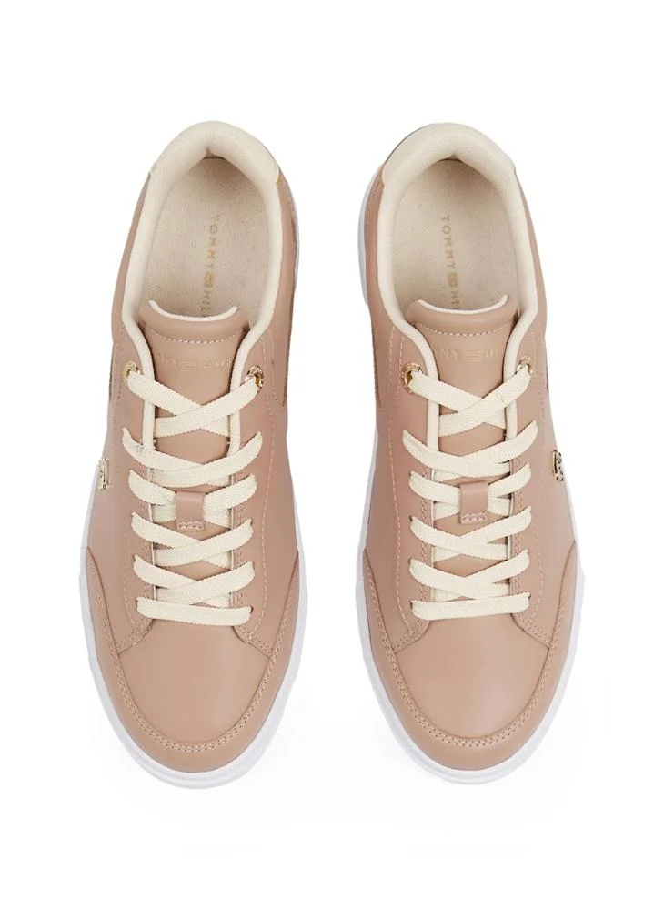 تومي هيلفيغر Logo Detail Lace Up Low Top Sneakers