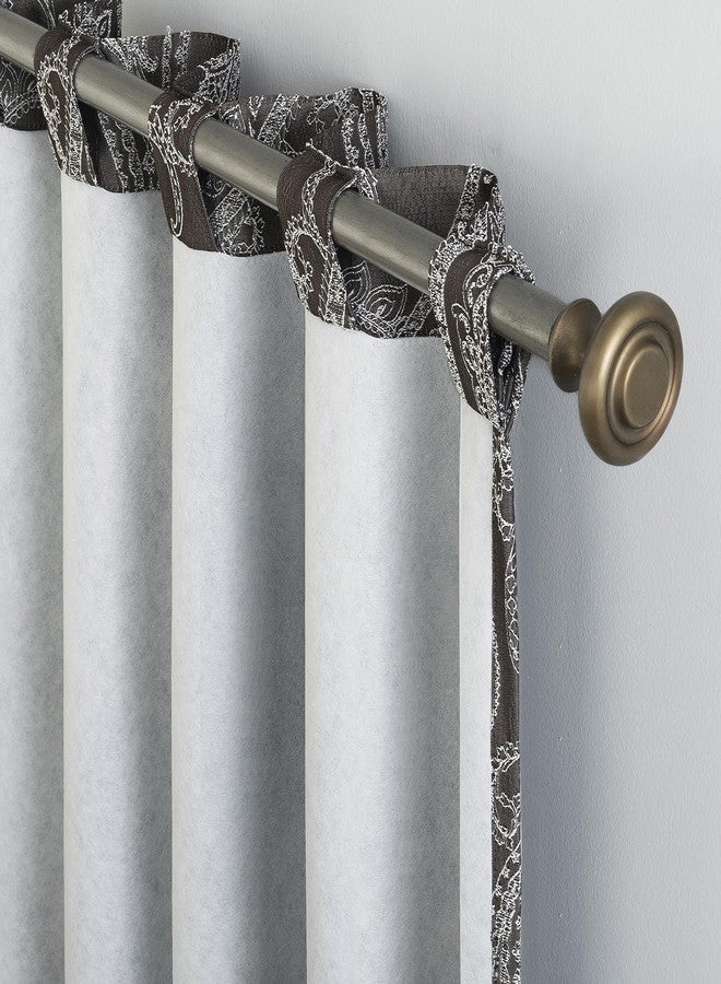 Sun Zero Pedra Paisley Embroidery 100% Blackout Back Tab Curtain Panel, 40" x 84", Chocolate Brown - Image 3