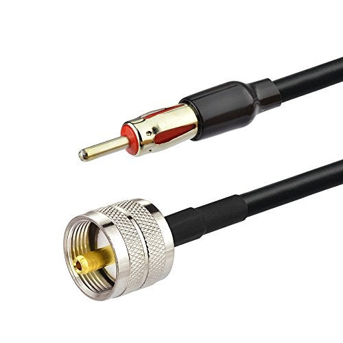 Eightwood PL259 UHF Male to DIN AM/FM Male Plug Extension Lead 12 inches Coax RG58 for Radio Antenna Receiver - Image 2