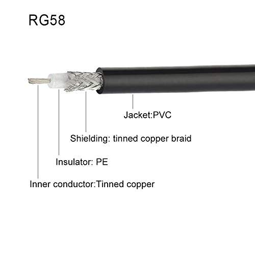 Eightwood PL259 UHF Male to DIN AM/FM Male Plug Extension Lead 12 inches Coax RG58 for Radio Antenna Receiver - Image 4