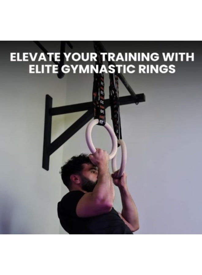 جوت  حلقات جمباز من G.O.A.T | خشب البتولا 100% | 4.5 متر | سماكة الحلقة 2.8 سم | سماكة الأشرطة النايلون 3.8 سم | متينة - Image 2