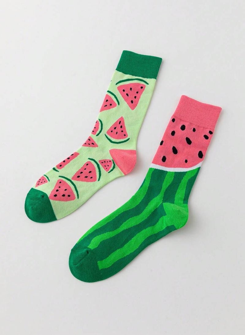 Colorful socks with watermelon design - Image 2