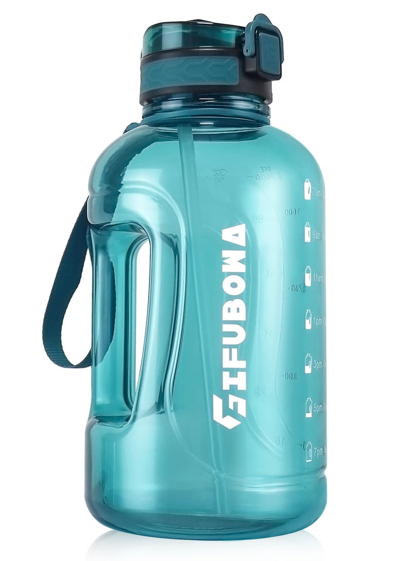 GIFUBOWA Half Gallon Water Bottle with Straw BPA Free Fitness 2L Sports Water Jug Ensure You Drink Enough Water Daily for Gym and Outdoor Sports - Image 1