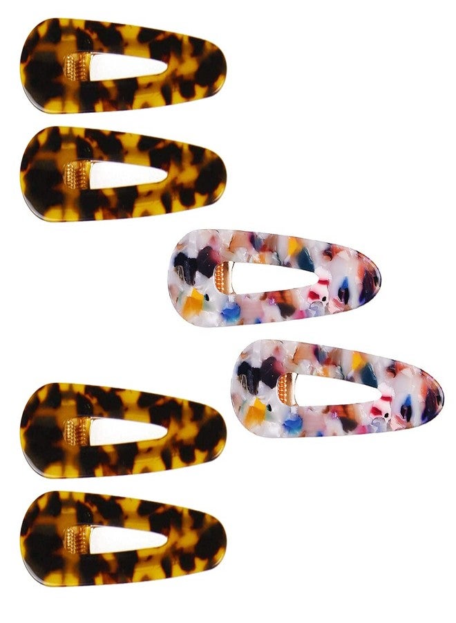 DealFry Fashion Acrylic Hair Clips Non-Slip Large Korean Barrettes Geometric Acrylic Resin Alligator Hair Clip Hair Pins Barrettes for Women Ladies Hair Accessories Styling Tool (PATTERN-2 | 6 Pcs) - Image 3