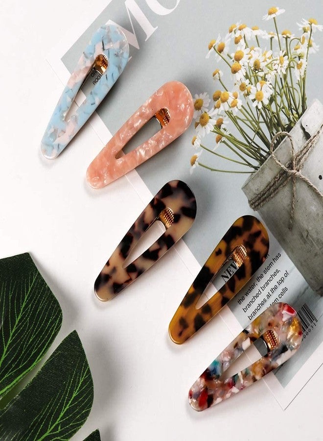 DealFry Fashion Acrylic Hair Clips Non-Slip Large Korean Barrettes Geometric Acrylic Resin Alligator Hair Clip Hair Pins Barrettes for Women Ladies Hair Accessories Styling Tool (PATTERN-2 | 6 Pcs) - Image 2