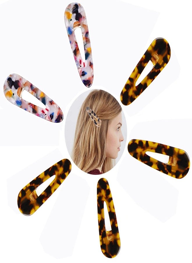 DealFry Fashion Acrylic Hair Clips Non-Slip Large Korean Barrettes Geometric Acrylic Resin Alligator Hair Clip Hair Pins Barrettes for Women Ladies Hair Accessories Styling Tool (PATTERN-2 | 6 Pcs) - Image 1