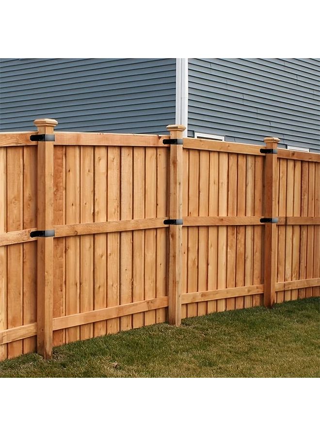 Black Fence Post Holder For 4x4 Wood Deck Column Support Bracket U Shaped Metal Straps - Image 3