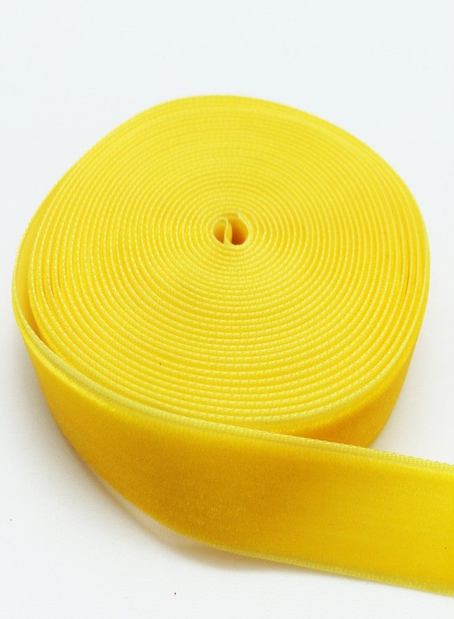 PEPPERLONELY 5 Yards Single Face Velvet Ribbon 16mm (5/8 Inch), Gold - Image 2