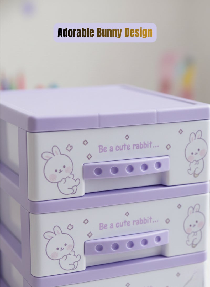 Mini Kids Toy Storage Organizer 5 Layers Small Drawer Cabinet, Plastic Storage Box for Toys & Stationery - Image 4