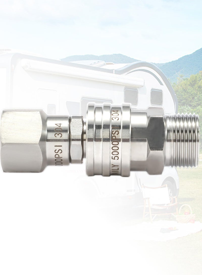 Tool Daily Pressure Washer Adapter Set with Swivel, M22 14mm to 3/8 Quick Connect, Stainless Steel Quick Disconnect Swivel for Power Washer Hose, 5000 PSI - Image 4
