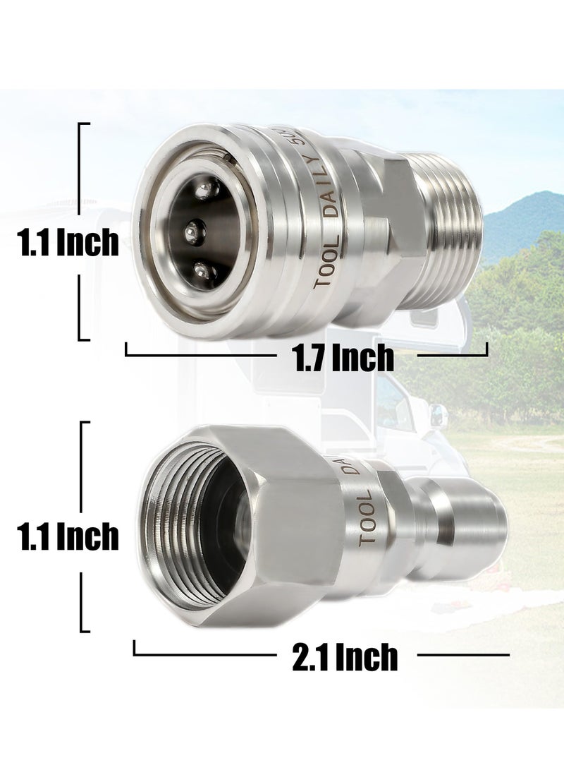 Tool Daily Pressure Washer Adapter Set with Swivel, M22 14mm to 3/8 Quick Connect, Stainless Steel Quick Disconnect Swivel for Power Washer Hose, 5000 PSI - Image 2