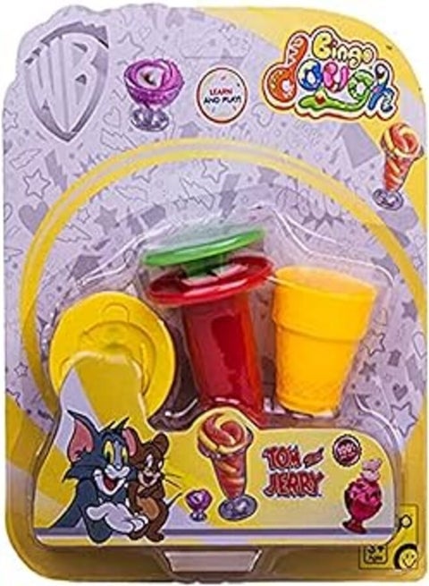 Bingo Dough Tom and Jerry Ice Cream Playset for Kids - Yellow