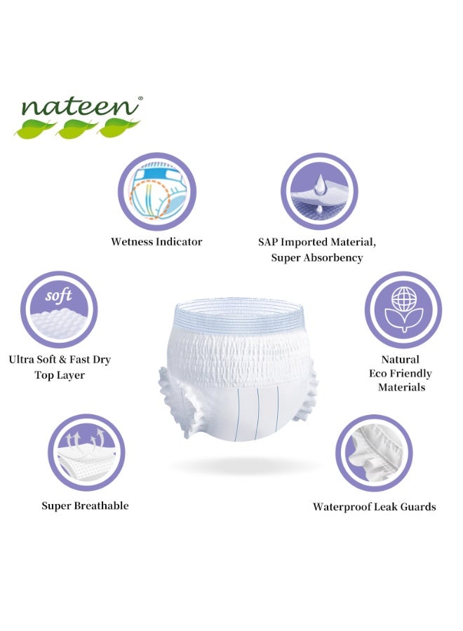 Hospeen Nateen Hospeen Supreme Incontinence Adult diaper pants for Women and Men,Adult Pull Ups Size XL, Period Pants for Women.Waist Size 147-172cm,56 Count Night adult pants diaper. - Image 4