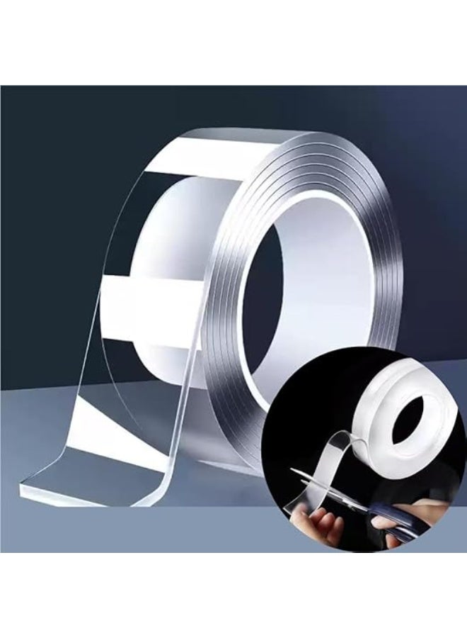 Double Sided Heavy Duty Tape Multifunctional  Tape High Stickness Strong 3cmx3M Nano Tape Tough Washable Waterproof Mounting Tape Clear Thin Two Sided Tape for Carpets,Balloon,Posters, Frame - Image 1