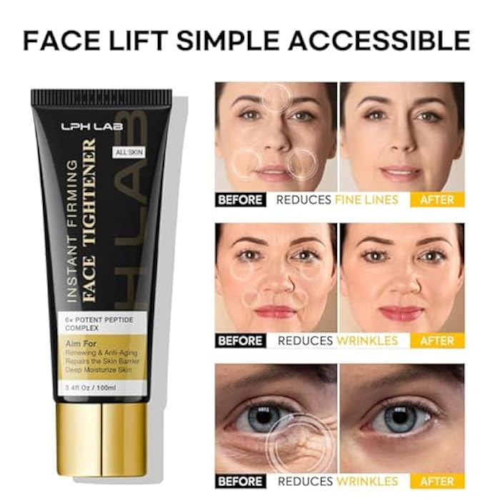 LPH LAB Instant Face Lift Cream: Temporary Face Tightener for Mature Skin (Age 50+) – Visibly Firm & Smooth the Look of Wrinkles Fine Lines – For Bare Skin Use – 2.1 oz - Image 2