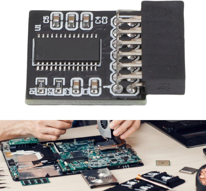 GOWENIC TPM2.0 Encryption Security Module, LPC 14-1 Pin 2 * 7P TPM Remote Card Encryption Security Module Compatible with 2.0 System - Image 2