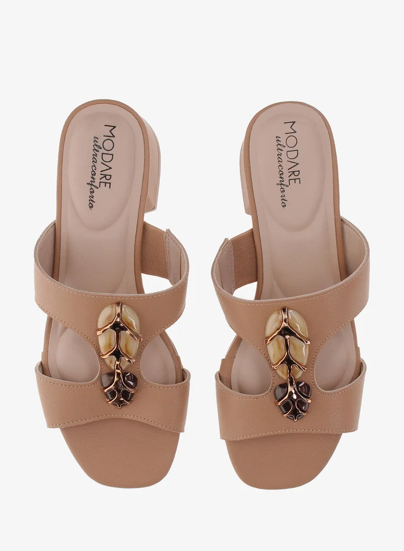 Modare Tan Modare Women’s Flat Summer Footwear – Lightweight Slip-On Comfort with Stylish Casual Design for Women | Best Price UAE