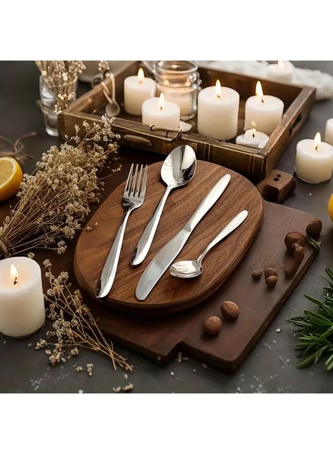 Stainless Steel 24 Piece Tableware Set Knife Fork Spoon - Image 1
