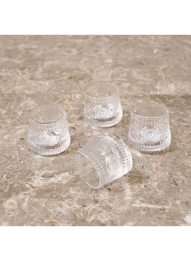 DANUBE HOME Minetta 6-Piece Sunflower Glass Set - 160ml Tumbler Glasses for Scotch, Whisky & Wine - Elegant Glassware for Home & Parties - Ideal Gift Idea