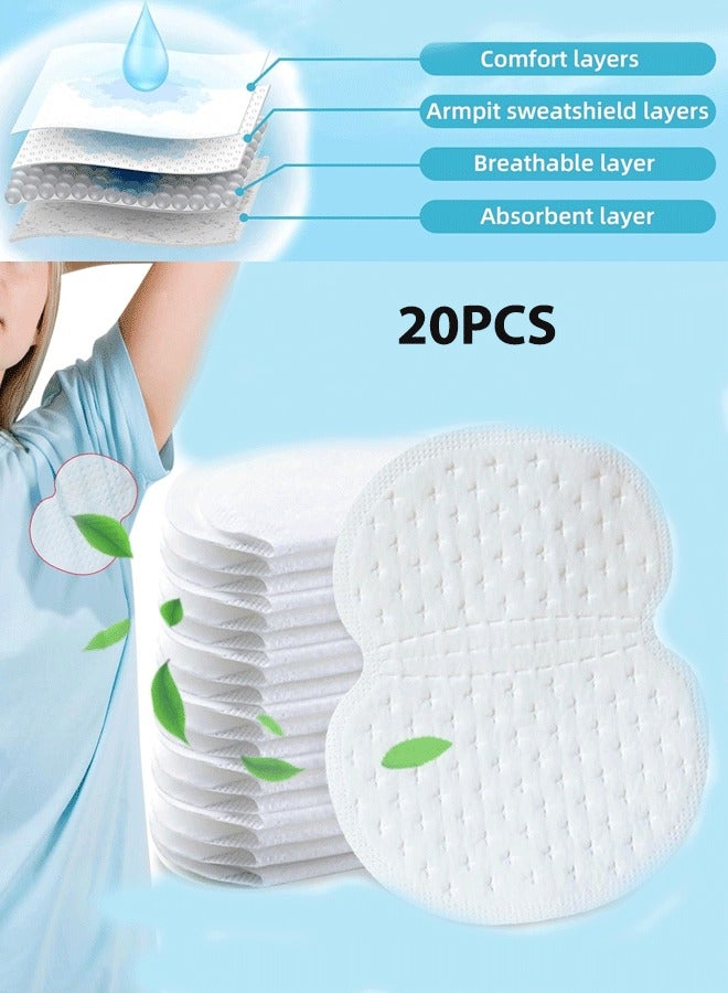 XiuWoo Armpit Sweat Pads Underarm Sweat Pads for Women and Men [20 Packs], Disposable Underarm Pads for Sweating Women, With our Disposable Underarm Sweat Shields, Reclaim Your Confidence - Image 1