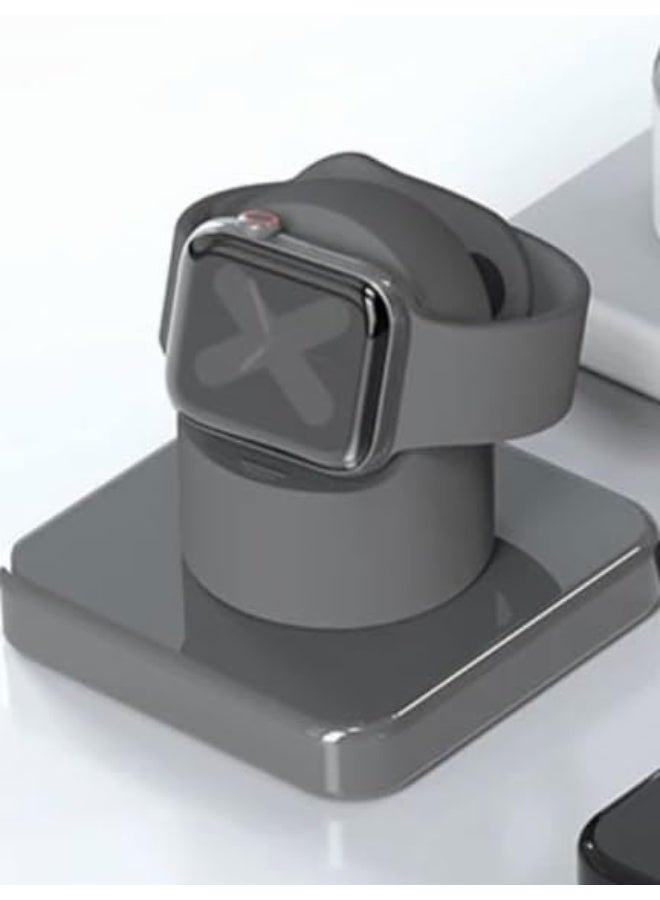 كيس حامل ساعة ذكية من فون موف متوافق مع جميع سلاسل ساعات ابل (38/40/41/42/44/45/49 ملم) (الشاحن غير متضمن)، قاعدة شحن للساعة الذكية (رمادي)