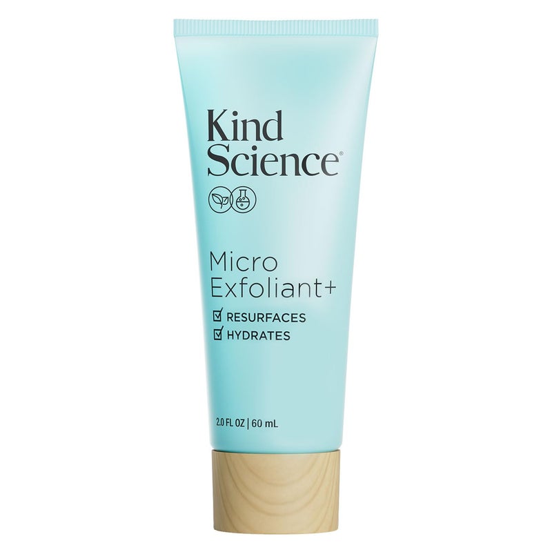 Kind Science Micro Exfoliant Face Scrub  2in1 Exfoliating Face Wash  Facial Mask with AHA to Smooth  Hydrate Skin  Paraben  Fragrance Free Cruelty Free 2 oz