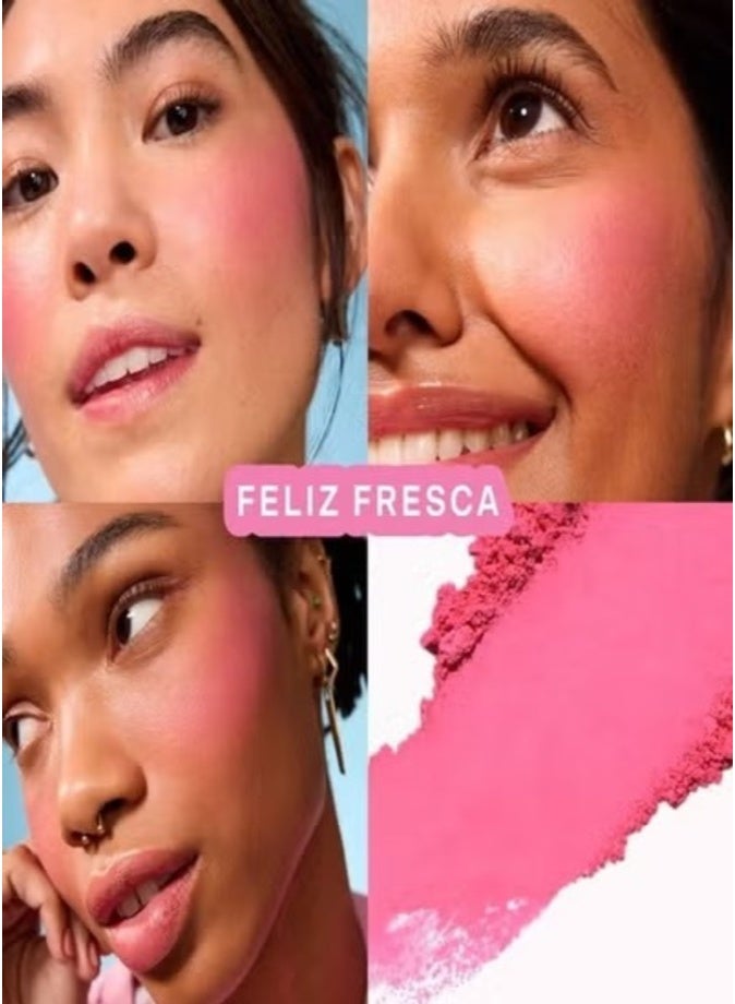 Tower 28 GetSet Matte Setting Powder Blush ,   Feliz Fresca - warm hot pink 4g – Long-Lasting Shine Control & Natural Finish - Image 2