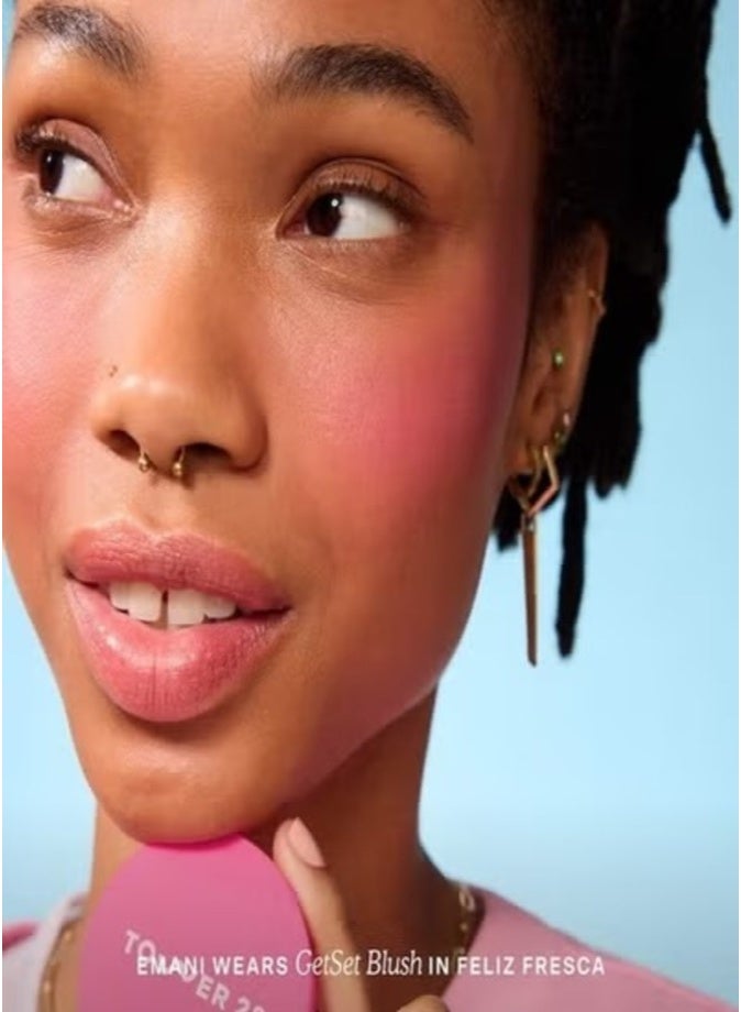 Tower 28 GetSet Matte Setting Powder Blush ,   Feliz Fresca - warm hot pink 4g – Long-Lasting Shine Control & Natural Finish - Image 3