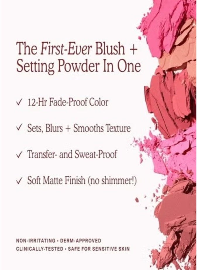 Tower 28 GetSet Matte Setting Powder Blush ,   Feliz Fresca - warm hot pink 4g – Long-Lasting Shine Control & Natural Finish - Image 5