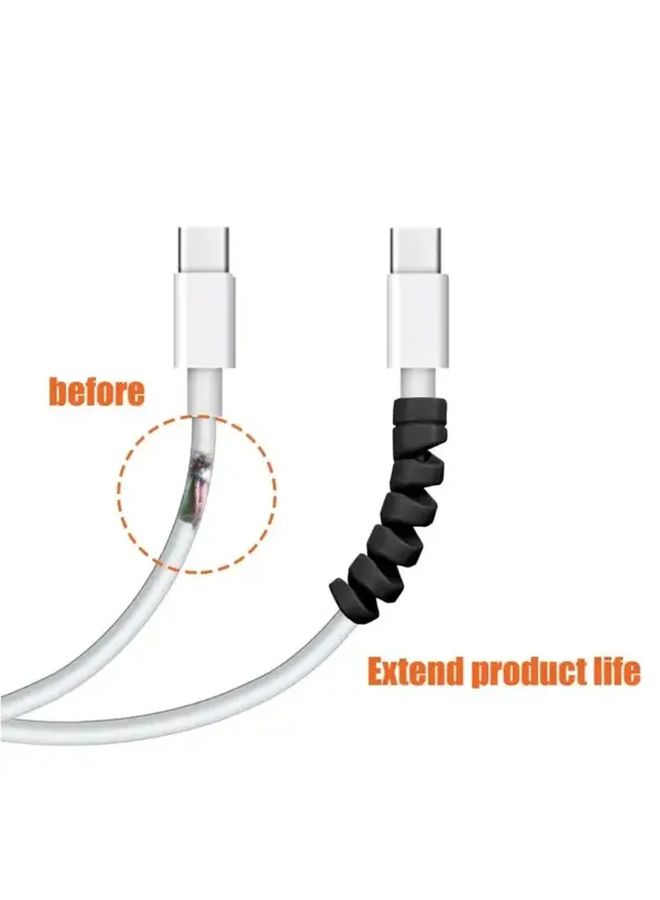 10pcs Mixed Color USB Cable Protector Cover Anti Breakage Spiral Cord Case - Image 3