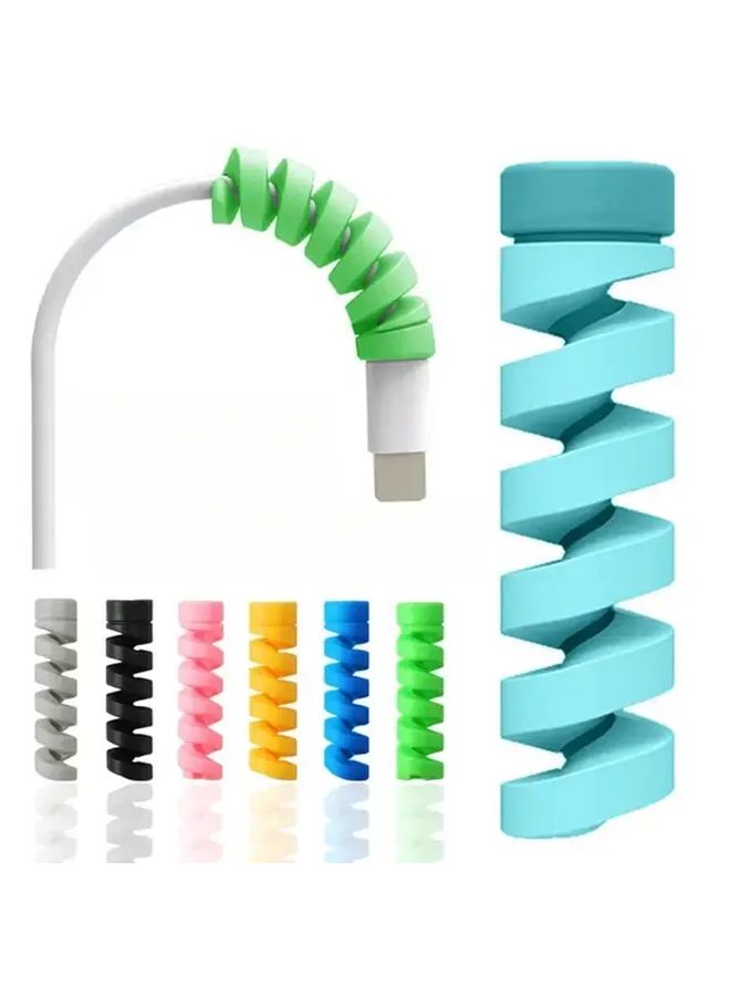 10pcs Mixed Color USB Cable Protector Cover Anti Breakage Spiral Cord Case - Image 1