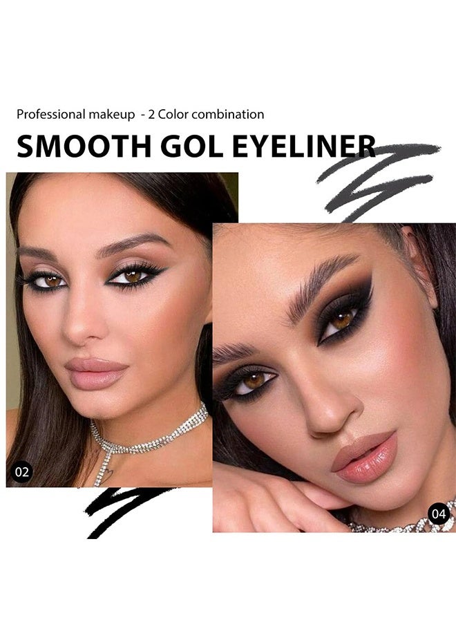 SELINE GIRL Professional Makeup Smooth Gel Eyeliner，Professional Long Wear Gel Eyeliner, Black Gray Eyeliner Pencils, Quick Drying Eye liner Gel Stick Eye Makeup Long Lasting, Eye Makeup For Women #02 Black Gray - Image 4