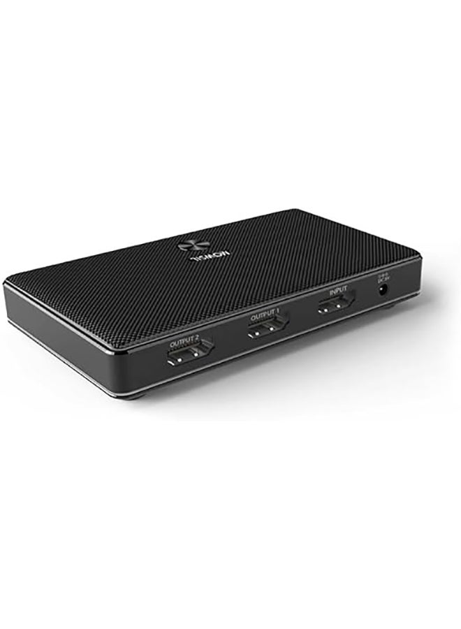 MOWSIL 4K 1x2 HDMI Splitter by - 1 Port to 2 HDMI Display Duplicate/Mirror - Powered Splitter Ver 2.0 Certified for Full HD 1080P High Resolution & 3D Support (One Input To Two Outputs) - Image 1