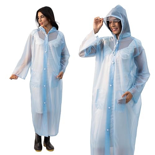Lifelong Women's Raincoat | 100% Waterproof | Lightweight One-Piece Girls Raincoat With Hood, Side Pocket, Snap Buttons | Portable Travel Raincoat For Hiking, Trekking, Camping (M, Sky Blue) - Image 1