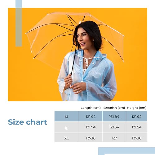 Lifelong Women's Raincoat | 100% Waterproof | Lightweight One-Piece Girls Raincoat With Hood, Side Pocket, Snap Buttons | Portable Travel Raincoat For Hiking, Trekking, Camping (M, Sky Blue) - Image 5