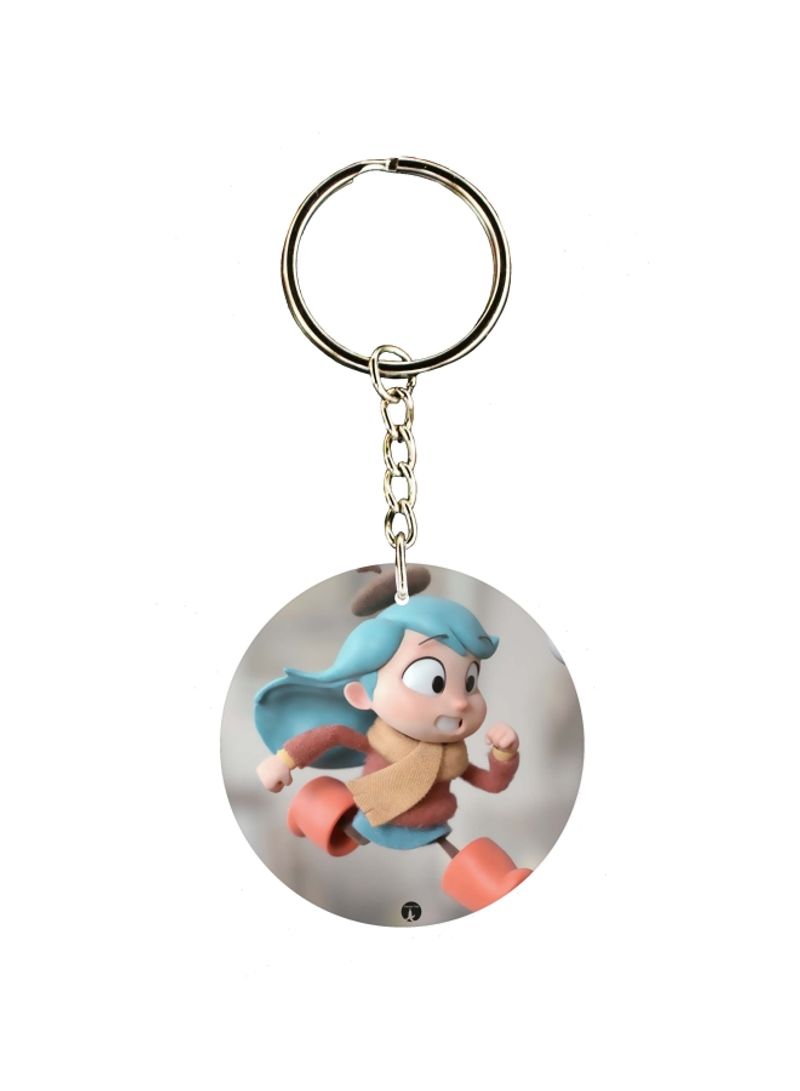 Cartoon Themed Single Sided Keychain