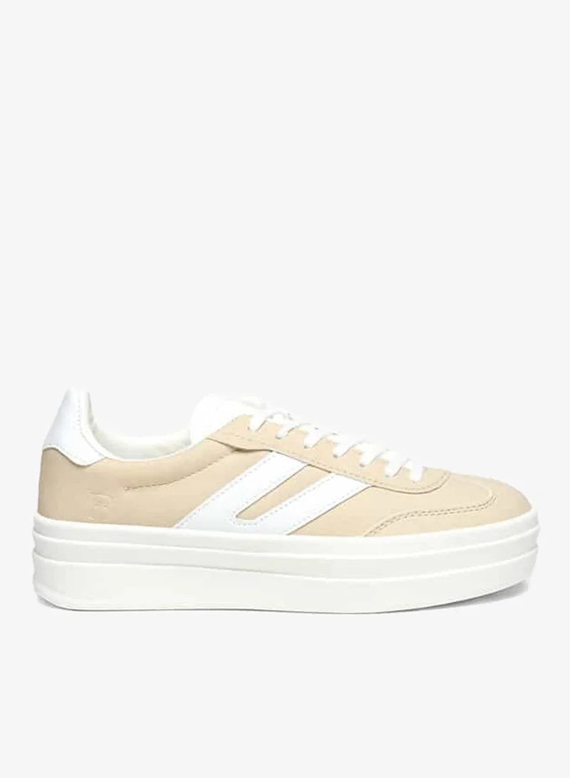 Women Panelled Lace-Up Low Ankle Sneakers