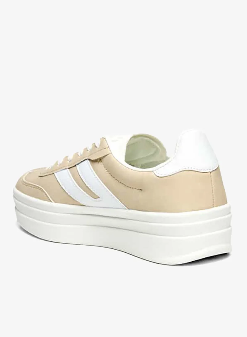 Flora Bella By Shoexpress Women Panelled Lace-Up Low Ankle Sneakers