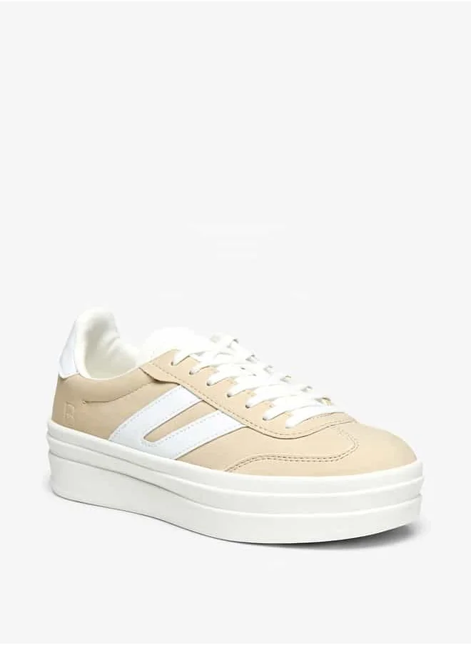Flora Bella By Shoexpress Women Panelled Lace-Up Low Ankle Sneakers