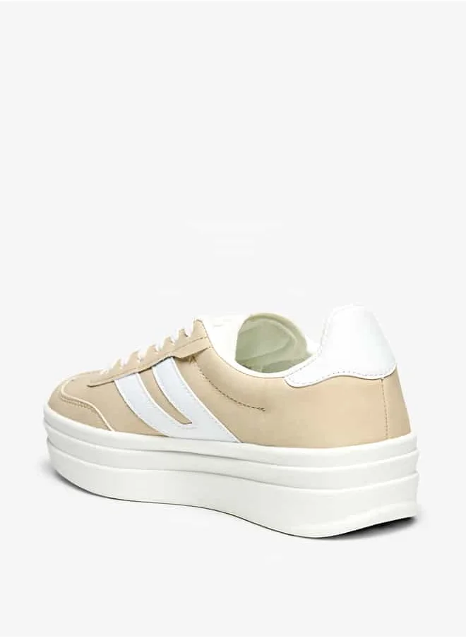 Flora Bella By Shoexpress Women Panelled Lace-Up Low Ankle Sneakers