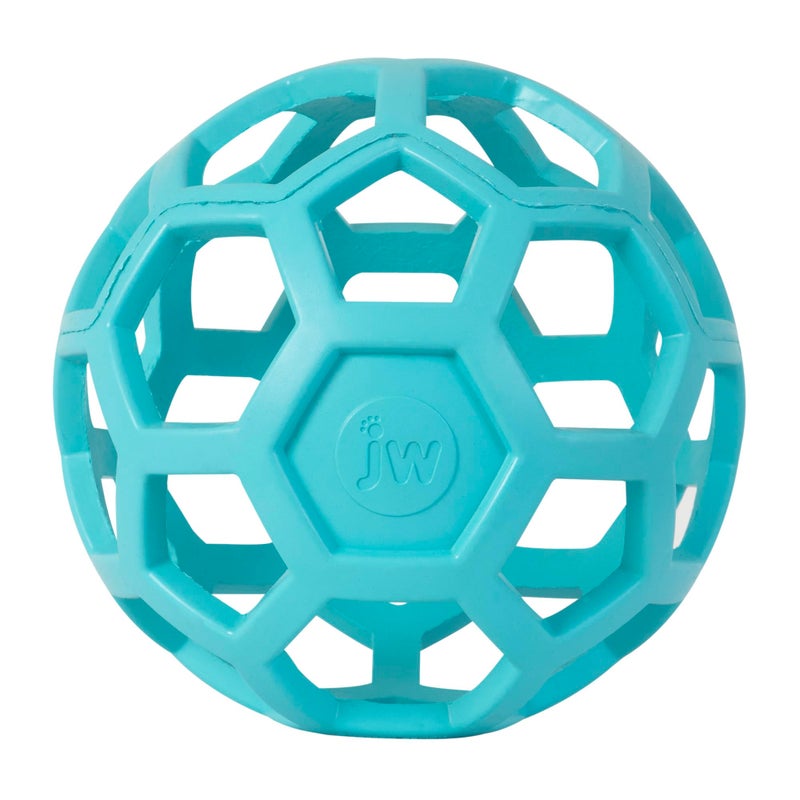 JW Pet HOL-ee Rollerâ„¢, Dog Toy Puzzle Ball, Natural Rubber, Large (5.5â€ Inch Diameter), Blue - Image 1